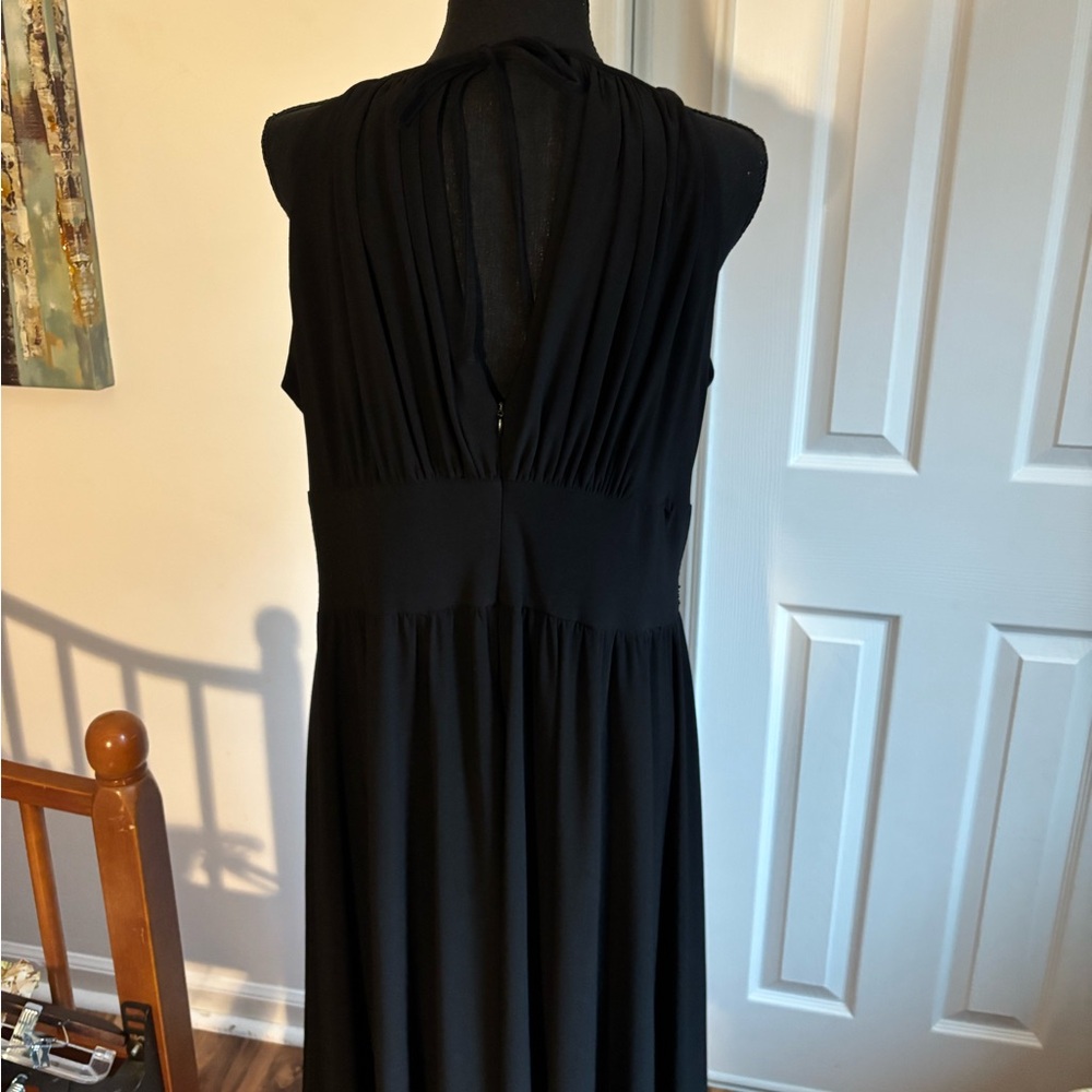 Vintage R&M Richards Halter Dress Elegant Black Sleeveless Dress